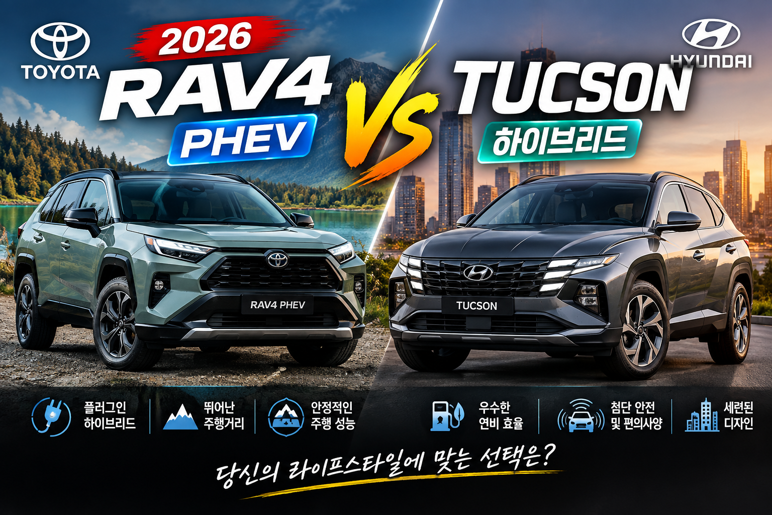 라브4 PHEV vs 투싼 하이브리드 비교에 대한 썸네일
